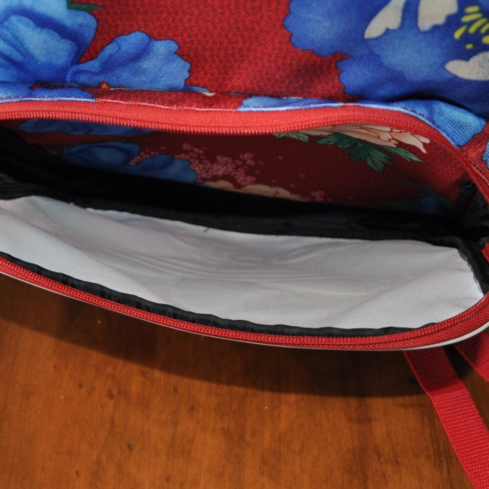 ADIDAS OG Originals x FARM Trefoil LOGO Peony Chita Floral Backpack Red - Picture 5 of 9